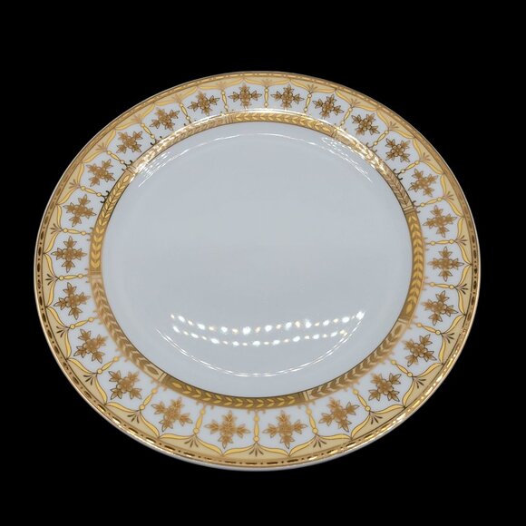 Other - Fine Porcelain Dinner Plates Gold White Band Shooting Star Set of 4